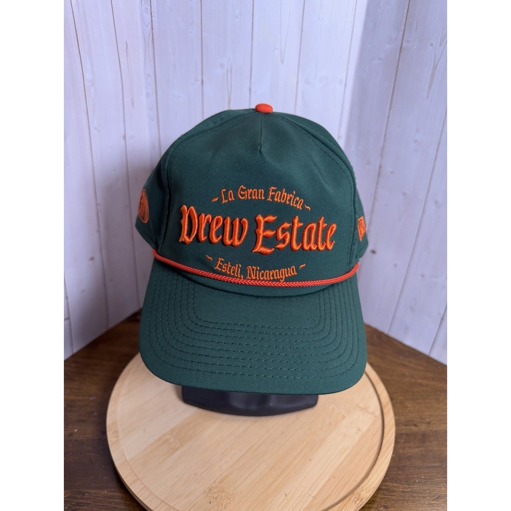 NWOT Drew Estate Mens Cigar Hat Limited Rare Miami Hurricanes Green Orange